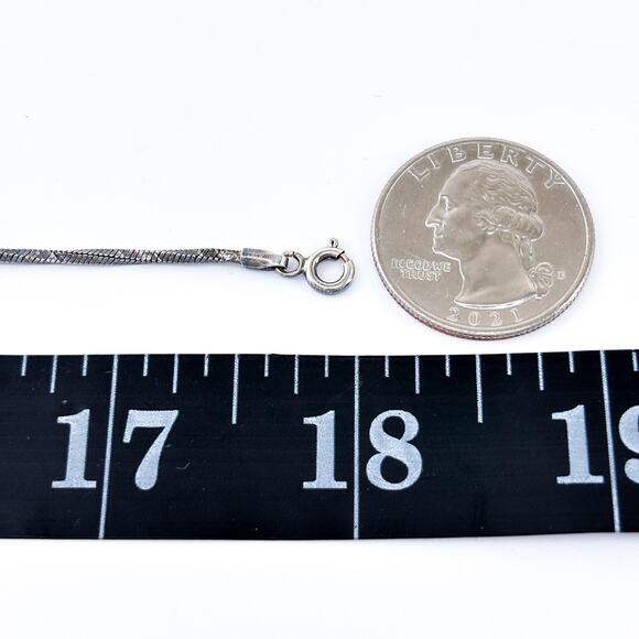 Estate Italy Sterling Silver 925 1.5mm Diamond Cut Twisted Chain Necklace 18” - Picture 2 of 3